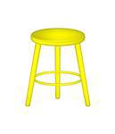 Retro stool in yellow design on white background