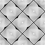 Design seamless monochrome geometric pattern. Abstract textured background. Vector art