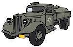 Hand drawing of a classic military tank truck - not a real model
