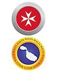 button as a symbol MALTA flag and map on a white background