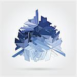 3D concept illustration. Vector Abstract geometric background.