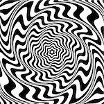 Illusion of  whirlpool movement. Abstract op art illustration. Vector art.