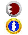 button as a symbol QATAR flag and map on a white background