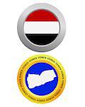 button as a symbol YEMEN flag and map on a white background