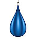 Punching bag for boxing in blue design on white background