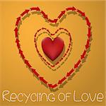 Illustration of recycling love as love backgrounds.