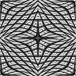 Design monochrome warped grid pattern. Abstract latticed textured background. Vector-art illustration. No gradient