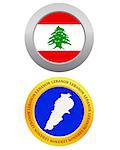 button as a symbol LEBANON flag and map on a white background