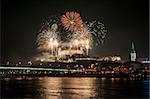 New Year Celebration. Fireworks on the Castle in Bratislava, Slovakia.