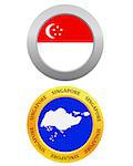 button as a symbol SINGAPORE and map on a white background