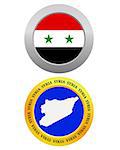 button as a symbol SYRIA flag and map on a white background