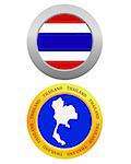 button as a symbol THAILAND flag and map on a white background
