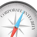 detailed illustration of a compass with corporate integrity text, eps10 vector