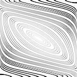 Design monochrome whirl ellipse movement background. Abstract stripy warped twisted backdrop. Vector-art illustration. No gradient