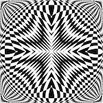 Design monochrome illusion checkered background. Abstract torsion backdrop. Vector-art illustration