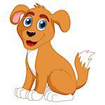 Cartoon puppy, vector illustration of cute dog