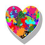 Illustration of colorful hearts as a symbol of love on a white background.