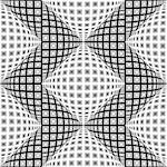 Design seamless monochrome warped zigzag pattern. Abstract convex textured background. Vector art. No gradient