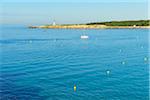 Sea with Lighthouse, Anse de la Beaumderie, La Couronne, Martigues, Cote Bleue, Mediterranean Sea, Bouches-du-Rhone, Provence-Alpes-Cote d'Azur, France