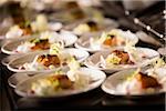 Salmon Dinners ready to be Served at Wedding Reception