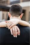 Close-up of Bride's Hands around Groom, Hamilton, Ontario, Canada