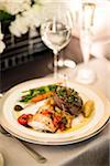 Cod and Filet Mignon with Carrots, Green Beans and Potatoes at Wedding Reception