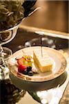 Close-up of Slice of Cake with Fresh Fruit at Wedding Reception