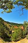 Ocher Breakage with Sun in Summer, Le Colorado Provencal, Rustrel, Provence, Vaucluse, France