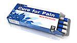 Cure for Pain - Blue Open Blister Pack Tablets Isolated on White.