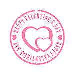 Pink scraped Valentine's day stamp abstract grunge illustration