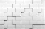 3d white tile wall background