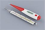 Digital and mercury medical thermometers