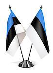 Estonia - Miniature Flags Isolated on White Background.