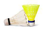 Two badminton shuttlecock isolated on white background