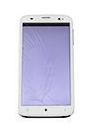 Broken Touch Screen Smartphone On White Background