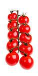 Truss cherry tomatoes isolated on a white background
