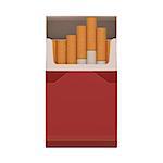 Pack of cigarettes on white background and clipping path included.