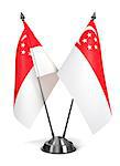 Singapore - Miniature Flags Isolated on White Background.