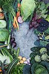 Various vegetables against concrete background