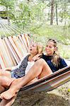 Teenage girls on hammock