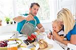 Family having breakfast