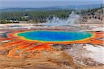 Grand Prismatic Spring at Midway Geyser Basin, Yellowstone National Park, Teton County, Wyoming, USA