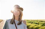 Mid adult woman on country road