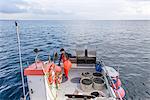 Fisherman preparing boat