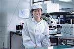 Portrait of worker in factory that specialises in creating functional circuits on flexible surfaces