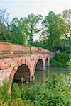 Stone Bridge in Spring, Park Schonbusch, Aschaffenburg, Lower Franconia, Bavaria, Germany