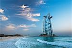 Burj Al Arab At Dusk; Dubai, United Arab Emirates