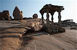 Religious structures on rock; Hampi, Karnataka, India
