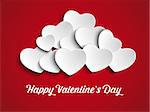 Vector - Valentines Day Heart Balloons on Red Background