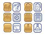 Vector illustration of a household appliances icons